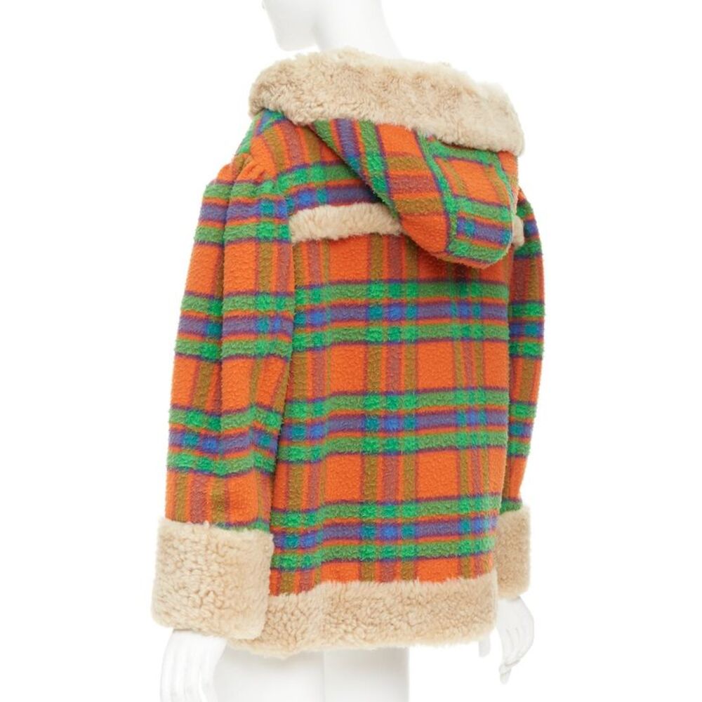 Miu Miu Plaid Casentino Shearling wool sheepskin fur boxy jacket - Picture 7 of 10